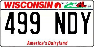 WI license plate 499NDY