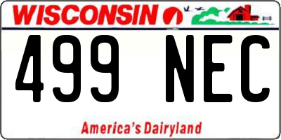 WI license plate 499NEC