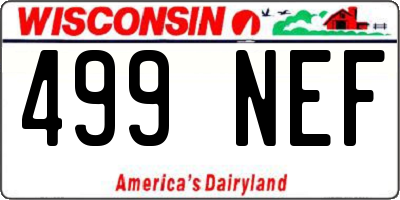 WI license plate 499NEF