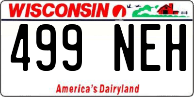 WI license plate 499NEH