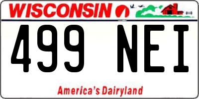 WI license plate 499NEI