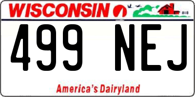 WI license plate 499NEJ