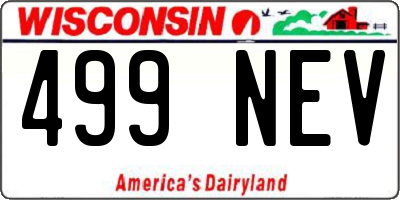 WI license plate 499NEV