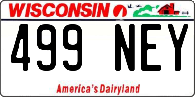 WI license plate 499NEY