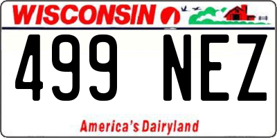WI license plate 499NEZ