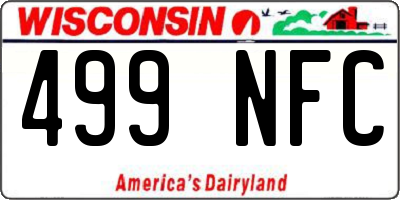 WI license plate 499NFC