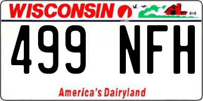 WI license plate 499NFH