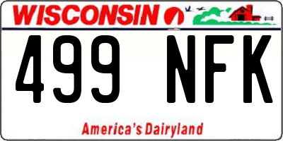 WI license plate 499NFK