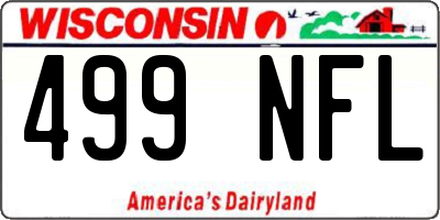 WI license plate 499NFL