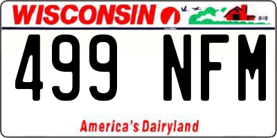 WI license plate 499NFM