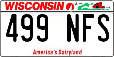 WI license plate 499NFS