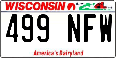 WI license plate 499NFW