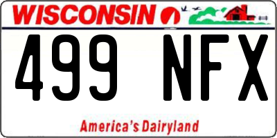 WI license plate 499NFX
