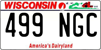 WI license plate 499NGC