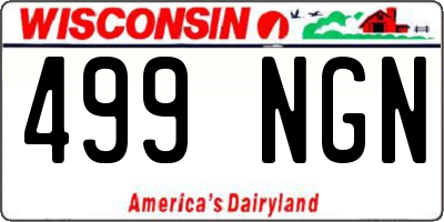 WI license plate 499NGN