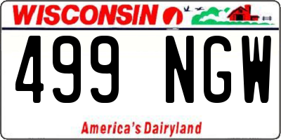 WI license plate 499NGW