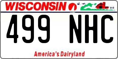 WI license plate 499NHC