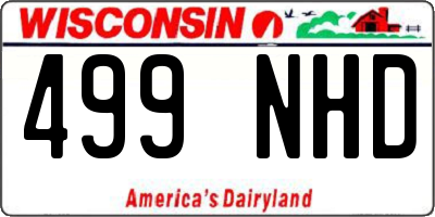 WI license plate 499NHD