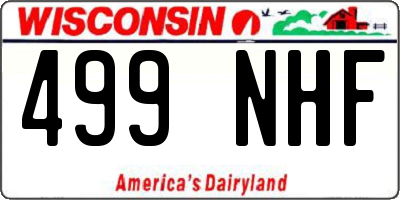WI license plate 499NHF