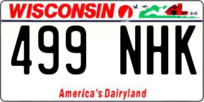 WI license plate 499NHK