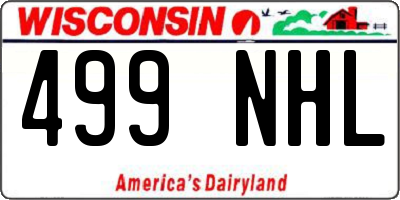 WI license plate 499NHL