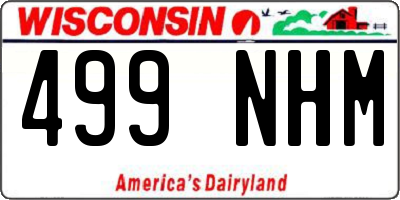 WI license plate 499NHM