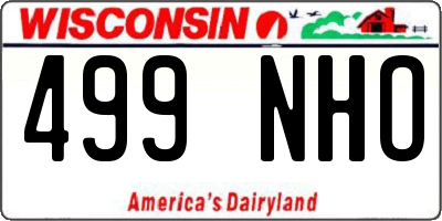 WI license plate 499NHO