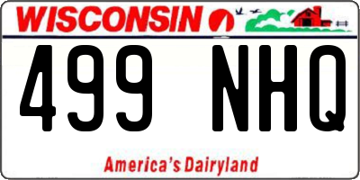 WI license plate 499NHQ