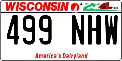 WI license plate 499NHW