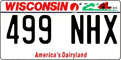 WI license plate 499NHX