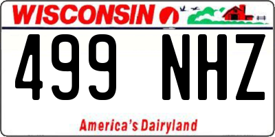 WI license plate 499NHZ