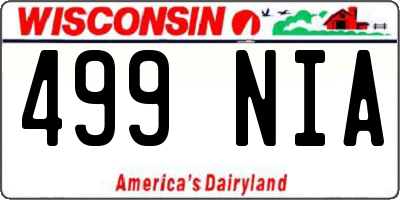 WI license plate 499NIA