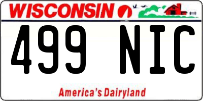 WI license plate 499NIC