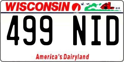 WI license plate 499NID