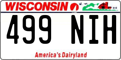 WI license plate 499NIH