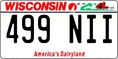 WI license plate 499NII