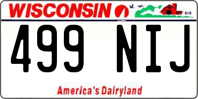 WI license plate 499NIJ