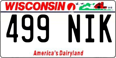 WI license plate 499NIK
