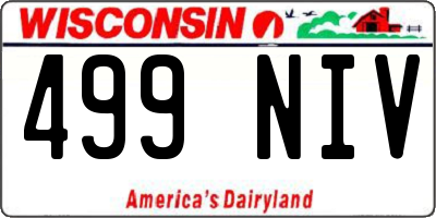 WI license plate 499NIV