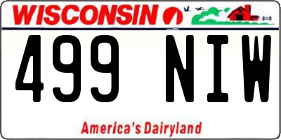 WI license plate 499NIW