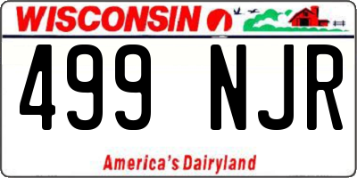 WI license plate 499NJR