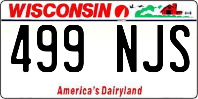 WI license plate 499NJS