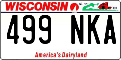 WI license plate 499NKA