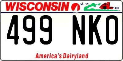WI license plate 499NKO