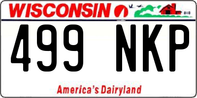 WI license plate 499NKP