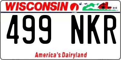 WI license plate 499NKR