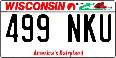 WI license plate 499NKU