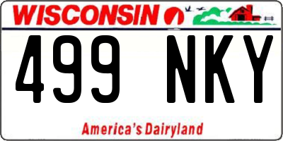 WI license plate 499NKY