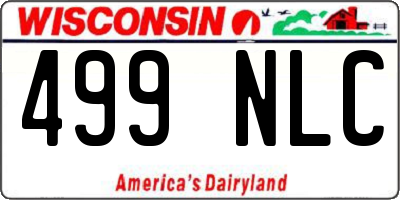 WI license plate 499NLC