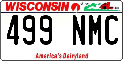 WI license plate 499NMC